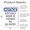 Signmission Exit Sign, Plastic, 12 in W, 18 in H, Exit Only Door Is Locked No Re-Entry OS-2PACK-NS-P-1218-V-12227 - alternate 6